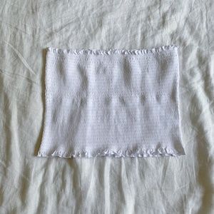 Classic Smocked White Bandeau Top (New w/o tags)